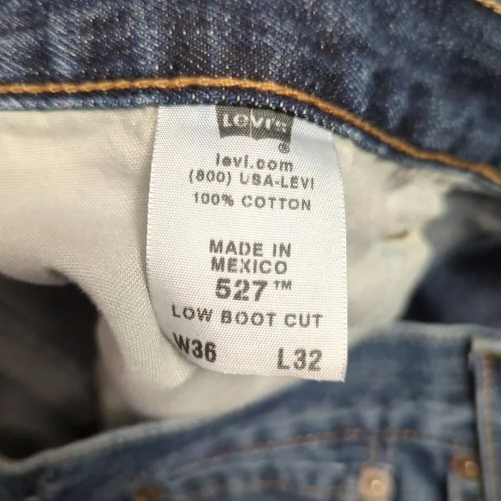 Levi's Jeans Men's 36x32 Blue 527 Slim Fit Boot Cut Denim Uneven Hems